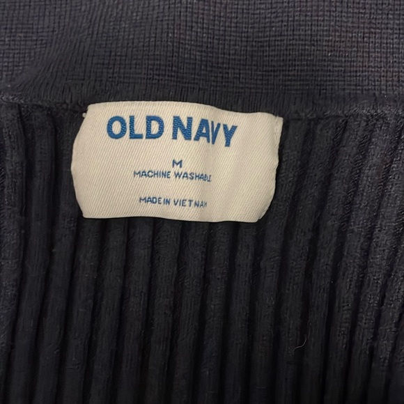 Fitted Dark Blue Long Sleeve V-neck shirt with Collar - Picture 3 of 3